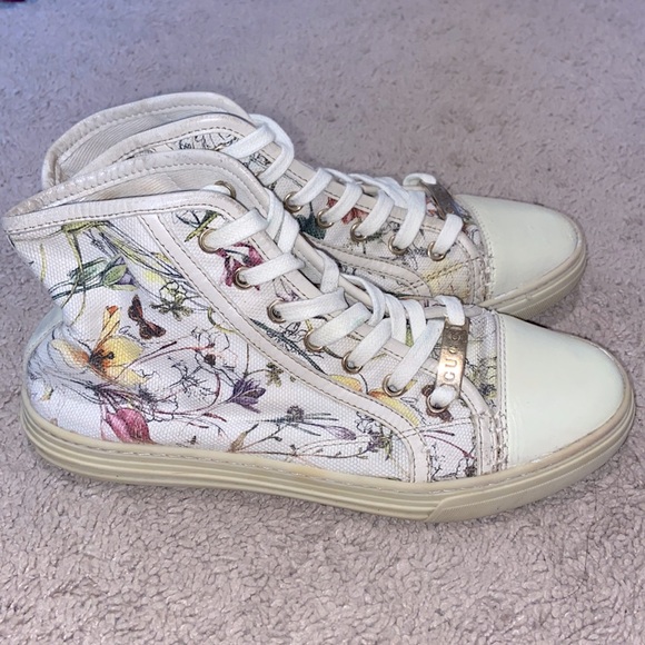 gucci floral high top sneakers
